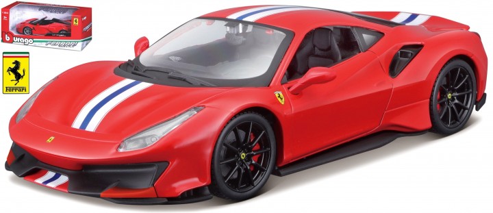 Ferrari 488 Pista Rood/Wit - 1:24