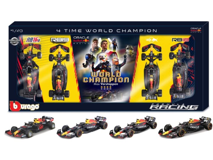 Red Bull Racing RB19 F1 No.1 Winner Austin GP 2023 M. Verstappen with Helmet - 1:43