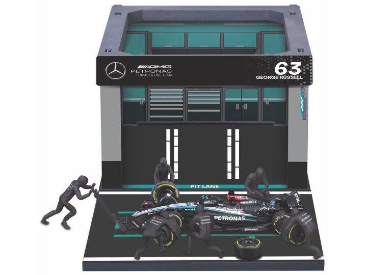Mercedes-AMG F1 Team W14 Pit Pass Set 2023 No.63 G. Russell - 1:43
