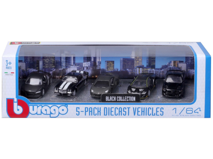 5-Pack Diecast Cars Set - Audi, Chevrolet, Lamborghini, Lamborghini, Ford - 1:64