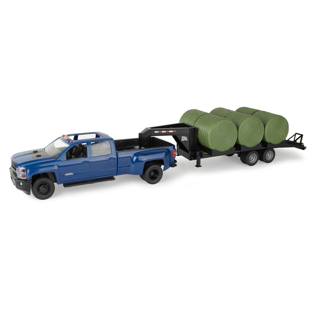 Big Farm Chevrolet Pick-Up with Trailer and Bales - 1:16