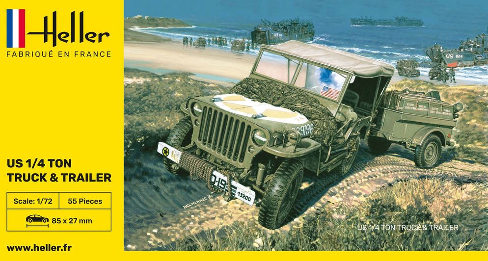 Jeep Willy + Trailer - 1:72