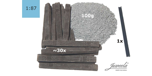 Railway platform with wooden thresholds - 1:87