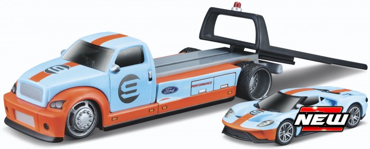 Ford GT Heritage Edition 2019 No.9 + Flatbed - 1:64