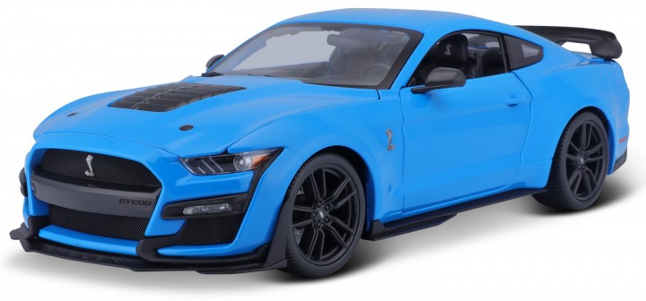 Ford Mustang Shelby GT500 2020 Blauw/Zwart - 1:18