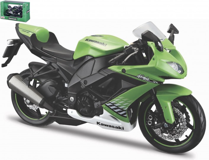 Kawasaki Ninja ZX-10R Groen/Wit/Zwart - 1:12