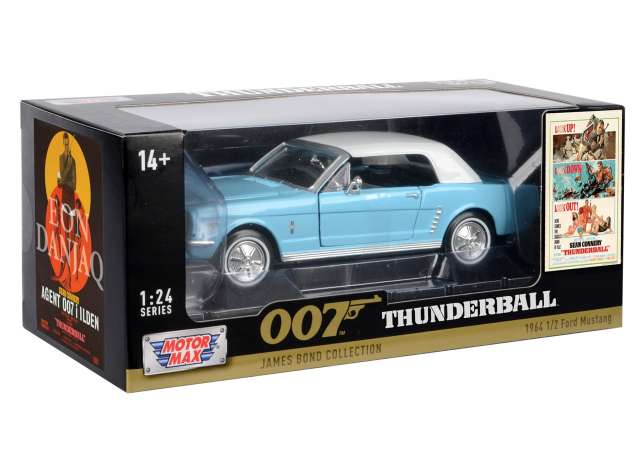 Ford Mustang Hardtop 1964 Blauw/Wit James Bond - 1:24