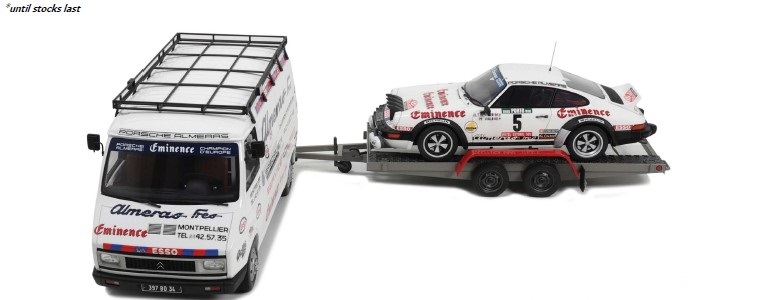 Citroen C35 Assistance with Trailer + Porsche 911 SC Gr.4 No.5 Portugal 1981 Therier - 1:18