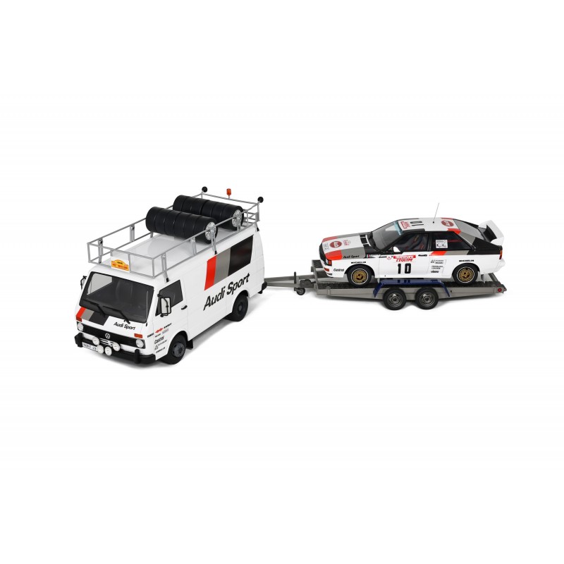 Volkswagen LT35 Assistance with Trailer + Audi Quattro A2 Tour de Corse 1983 M. Mouton - 1:18