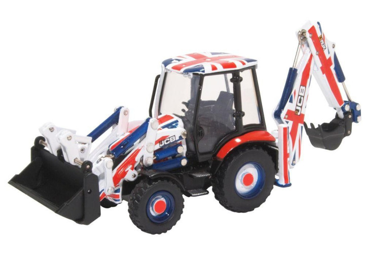 JCB 3CX Backhoe Loader Union Jack livery - 1:76