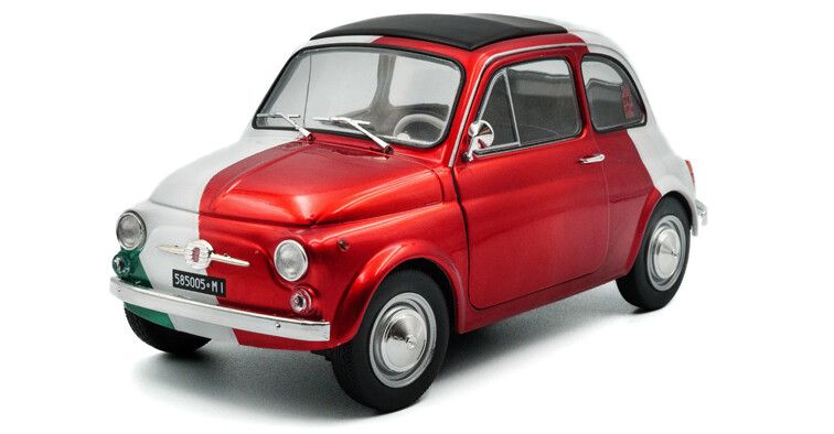 Fiat 500 Tribute to Italia 1965 Rood/Wit/Groen - 1:18