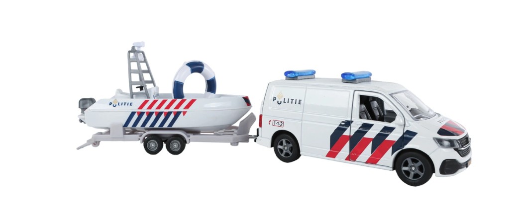 Volkswagen Transporter T6 met boot Politie NL DCPB - 29cm