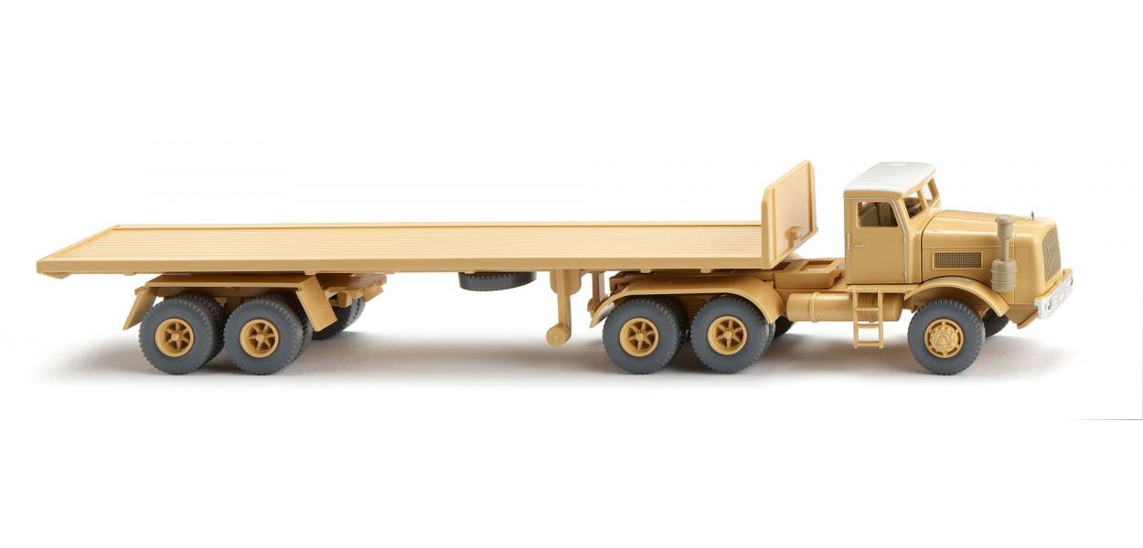 Kaelble Flachpritschensattelzug Sandgelb - 1:87